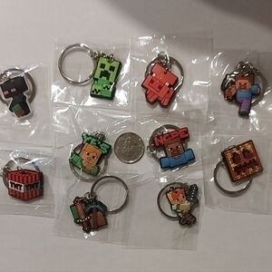Minecraft 10 Character Keychain Set
